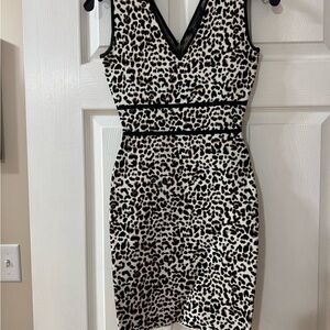 BCBGMaxAzria Black and White Bodycon Mini Dress
